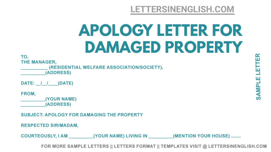 sample apology letter for damaged property, how to write apology letter for damaged property