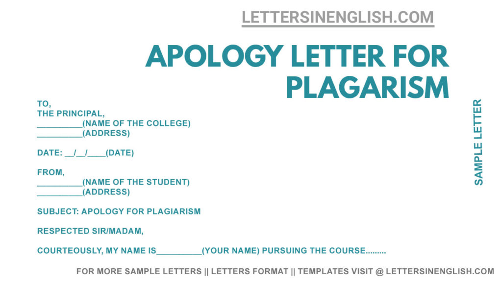 sample apology letter for academic plagiarism, plagiarism apology letter sample, apology letter for unintentional plagiarism