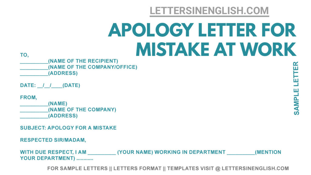 employee apology letter for mistake at work , professional apology letter for mistake at work, sample apology letter for making a mistake at work