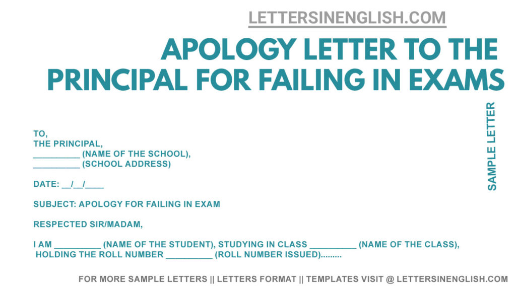 sample apology letter for poor performance in exam, letter asking apology for failing exam format, apology letter for failing in exam