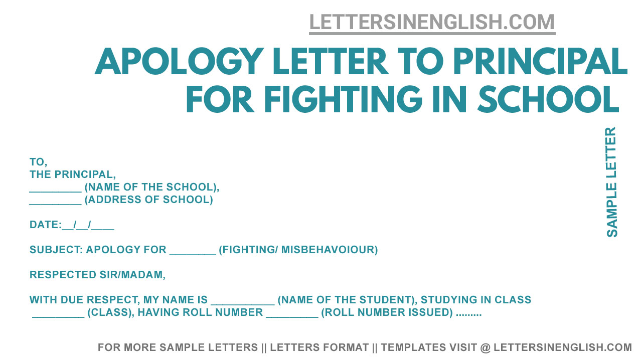 apology letter for fighting in school