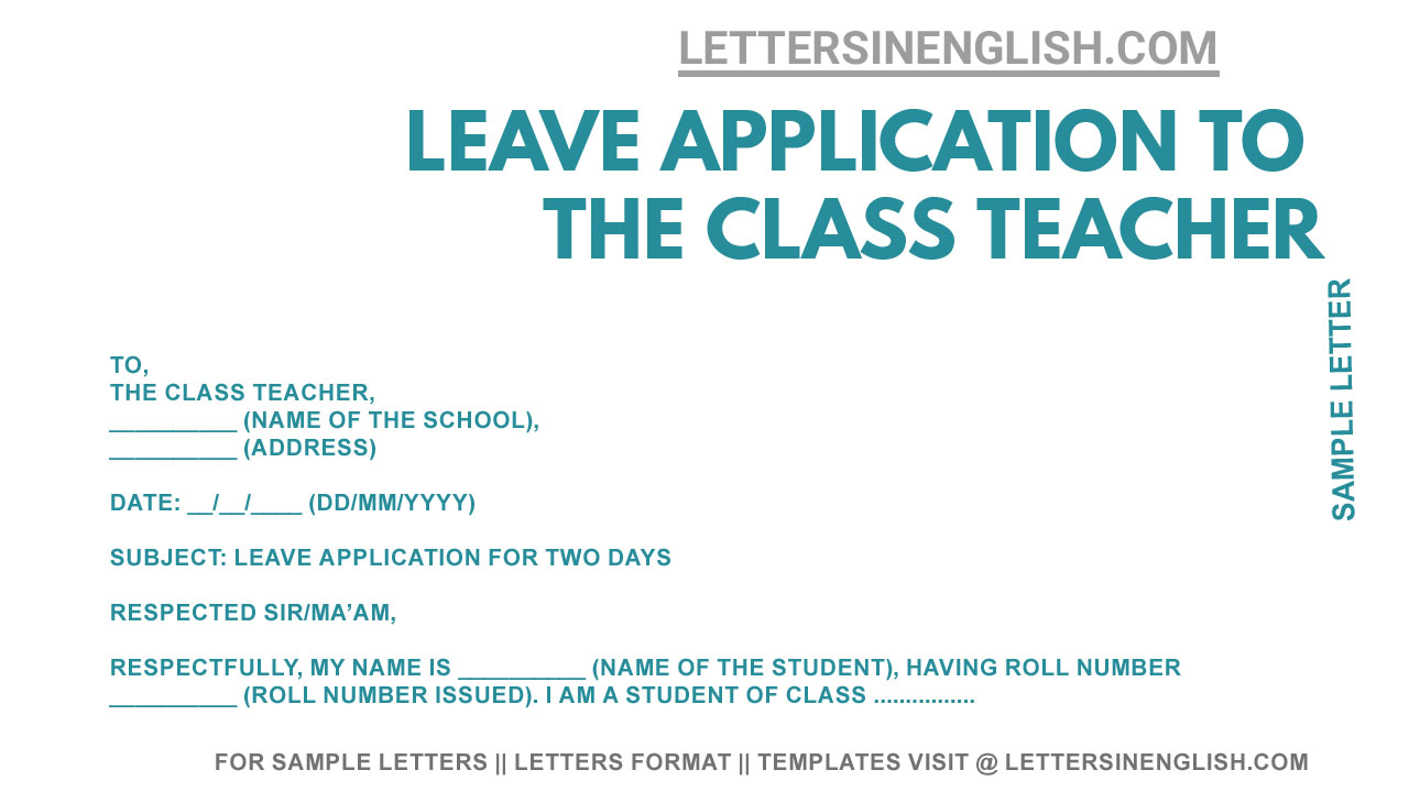 application letter for teacher leave