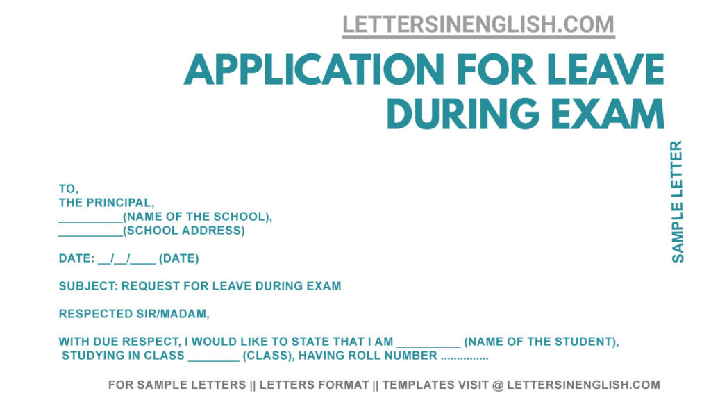 application for not attending exam in school sample application for not attending exam due to fever