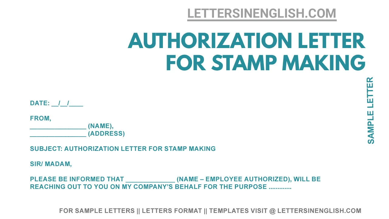 letter to shopkeeper for request for making rubber stamp for company, authority letter format for rubber stamp making, authorization letter for stamp