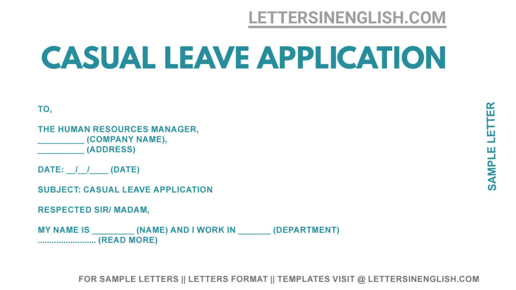 sample letter to request leave from office, casual leave application for office , leave application requesting casual leave from office, casual leave application sample for office
