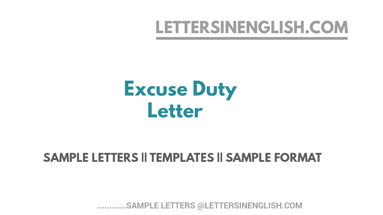 Excuse Duty Letter Template