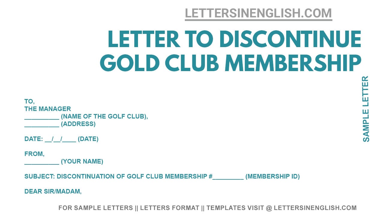 Golf Club Membership Surrender Letter Sample Request Letter to
