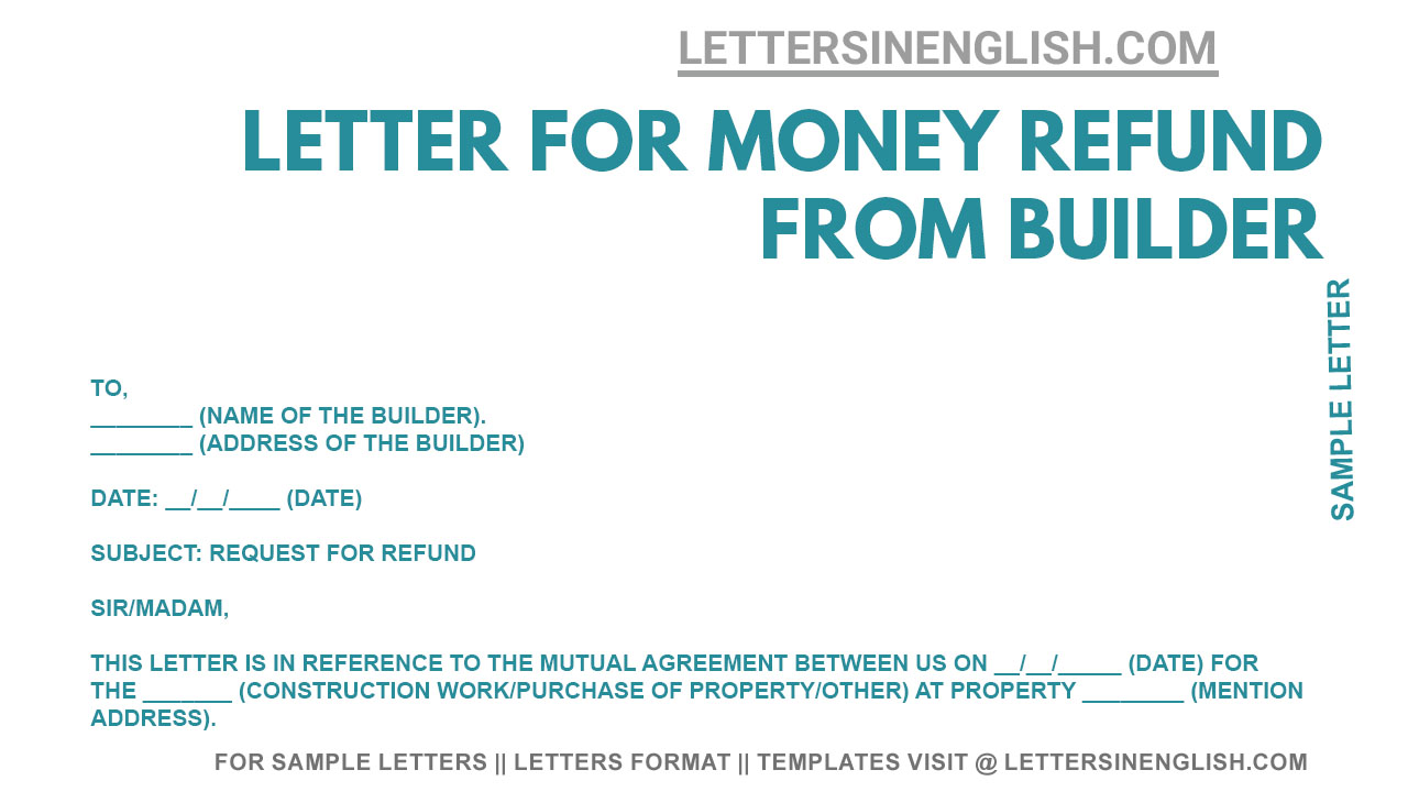 sample application letter for refund of money