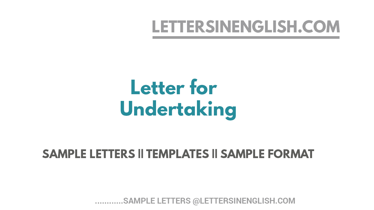 Letter for Undertaking