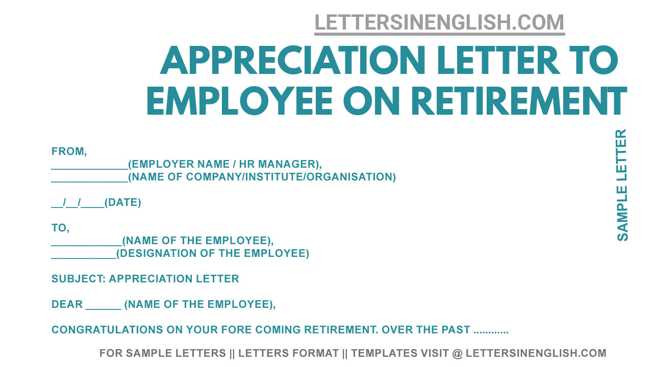 retirement appreciation letter from boss, sample retirement thank you letter to colleagues, retirement letter to employee sample