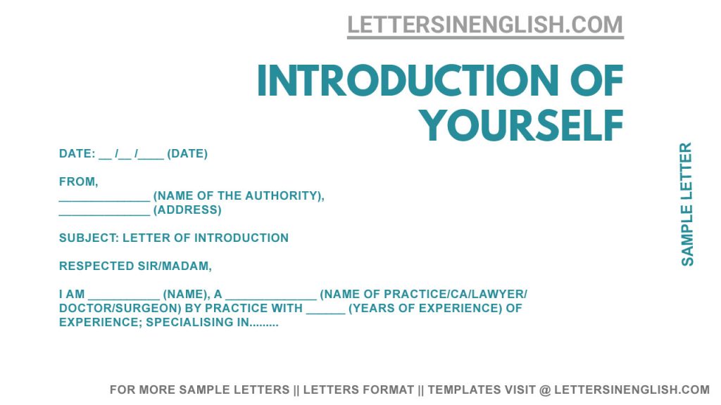Letter of Introduction for Yourself