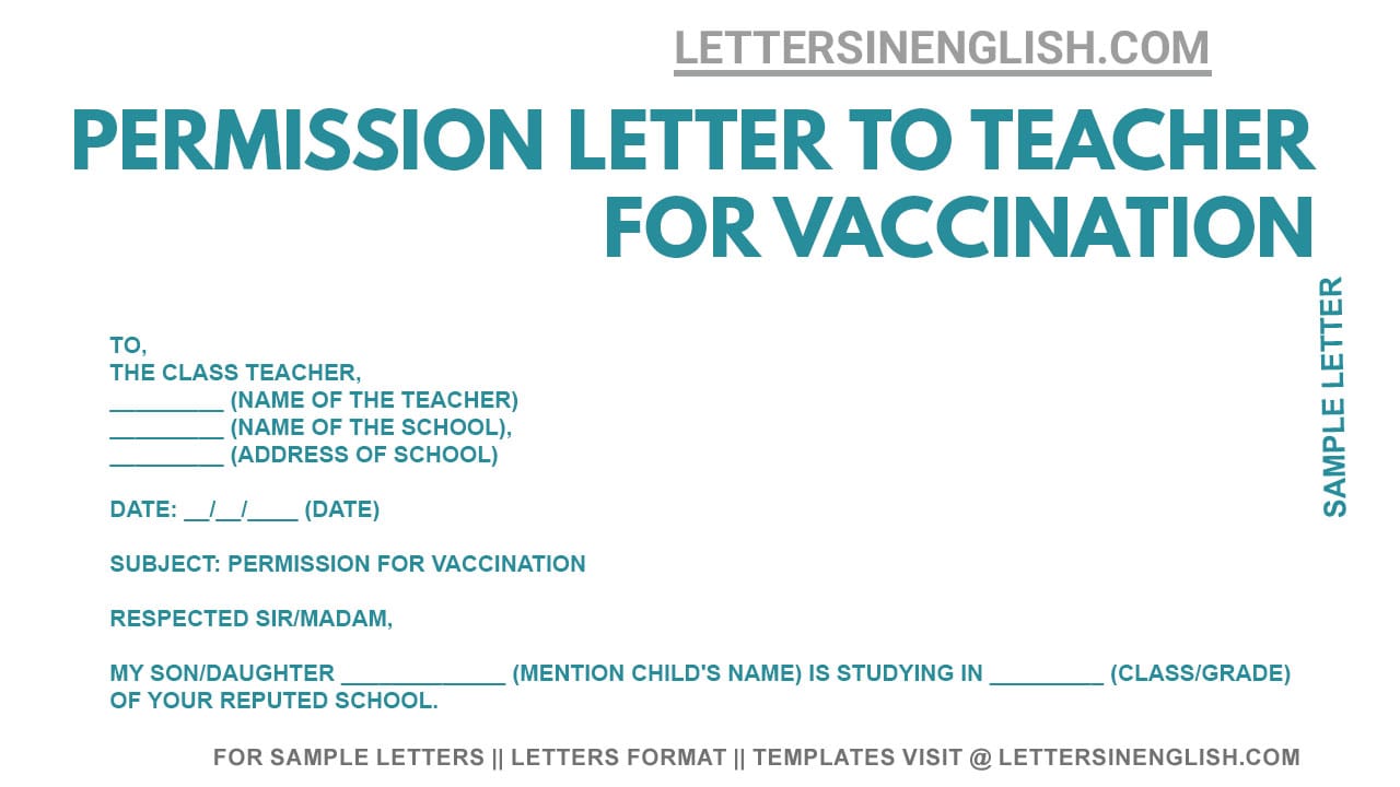 Request Letter Asking Permission for Child to be Absent from School