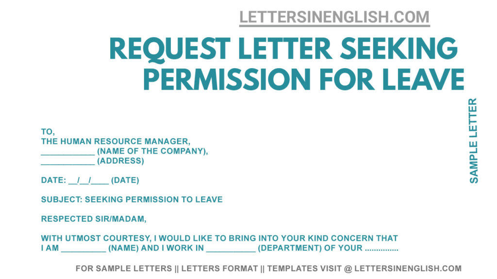 Sample letter for seeking permission for leave, permission letter for leave from work, sample letter asking permission for leave