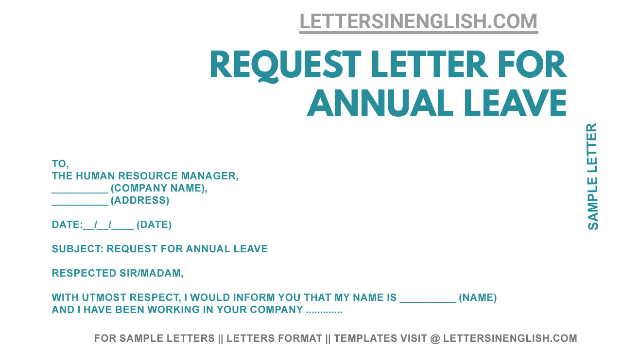 sample application letter for annual leave