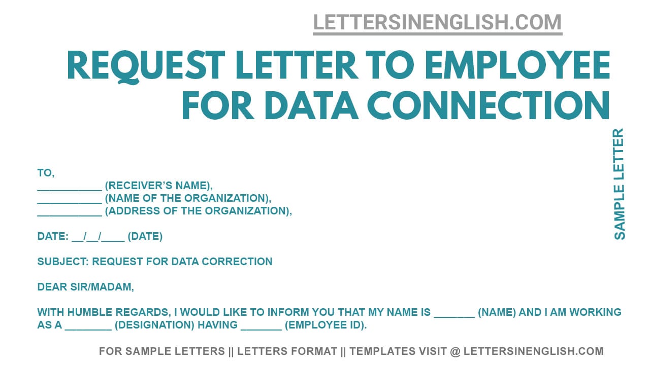 Request Letter for Data Correction - Sample Letter to Employee ...