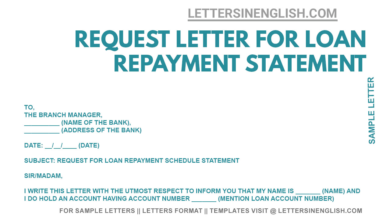 application letter for loan repayment