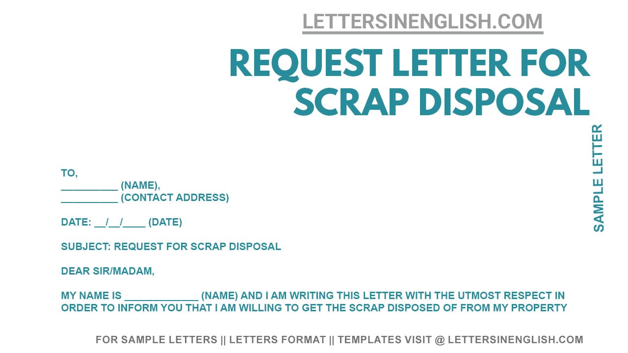 Request Letter For Scrap Disposal Sample Letter To Request For Scrap 