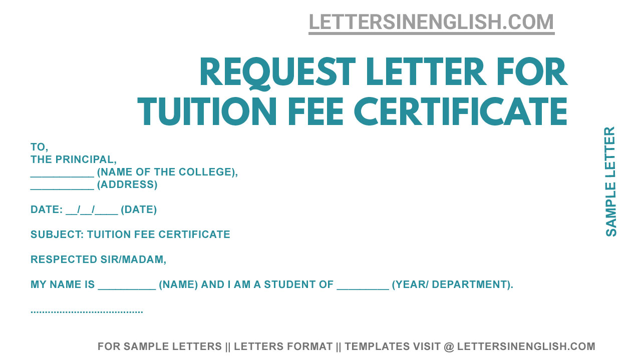 fee structure application letter in english