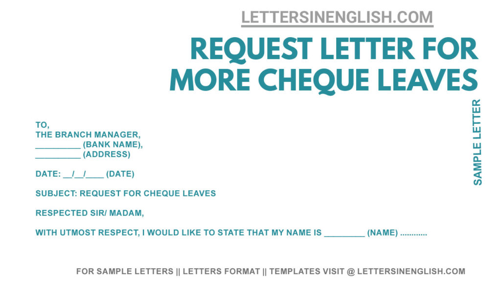sample letter requesting for issuance of cheque leaves , letter requesting for cheque leaves, application for cheque leaves