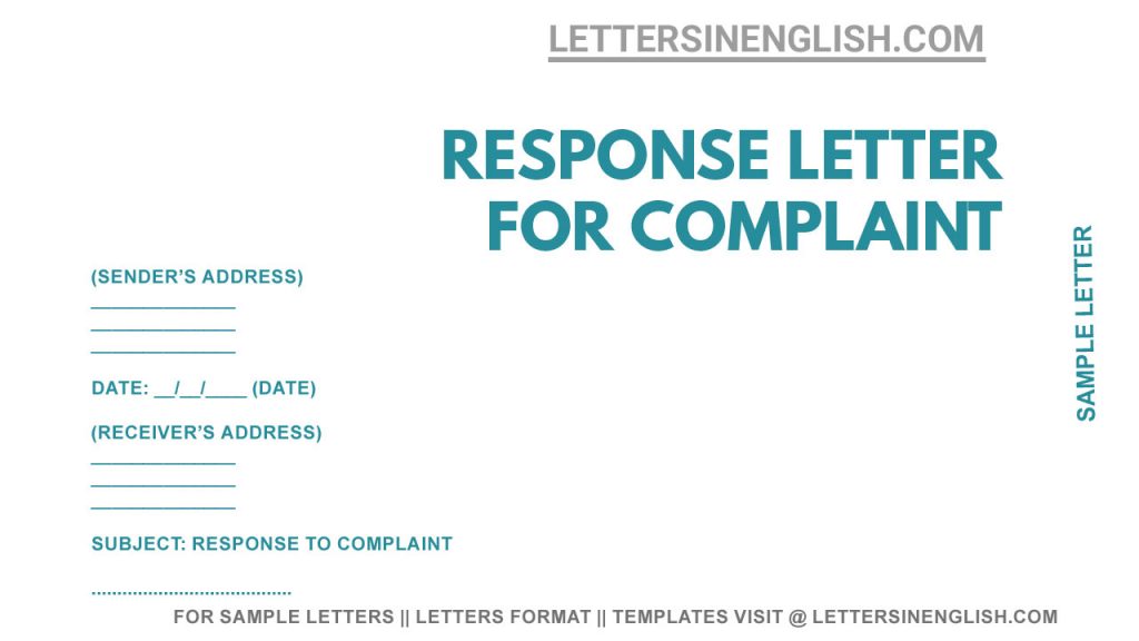 response to customer complaint letter example, reply to complaint letter template, response to complaint letter sample