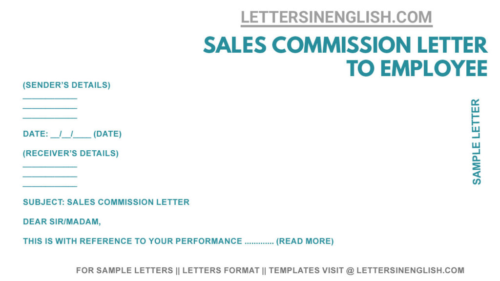 Sample Sales Commission Letter to Employee