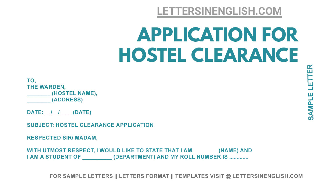 Hostel Clearance Application - Sample Application for Hostel
