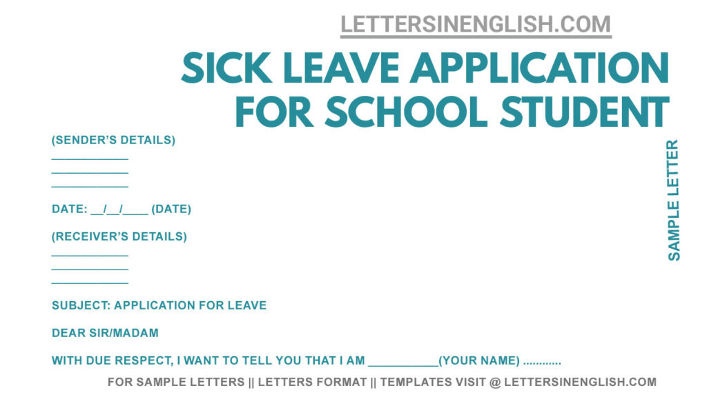 application for sick leave for school student , sick leave application for class 4, sick leave application for class 4 student , application for sick leave by class 4 student, how to write a sick leave application