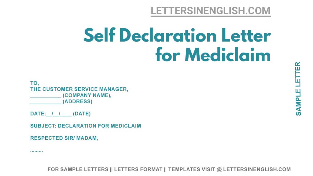 sample letter to insurance company for mediclaim, letter seeking mediclaim from medical insurance company