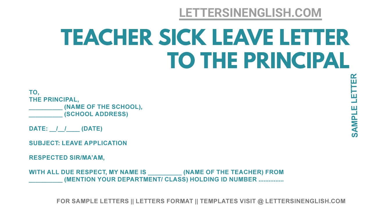 application letter to principal for sick leave