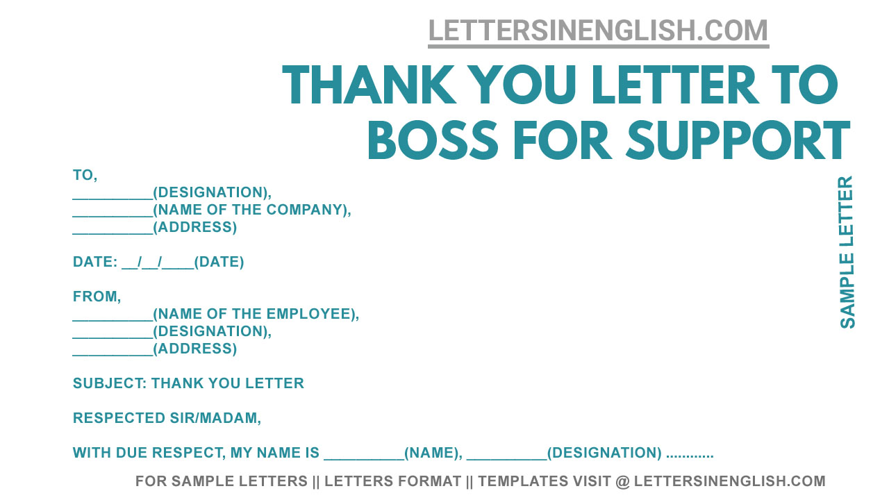 Thankful Letter To Boss