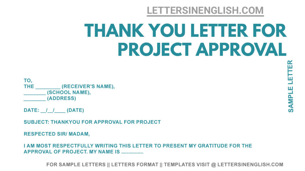 sample thankyou letter for approval of request for project, sample letter thanking for approval