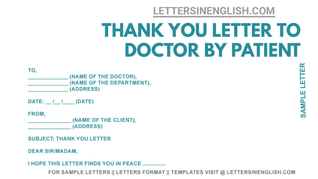 Thank You Letter to Doctor By Patient, Sample Thank You Letter to Doctor for Treatment