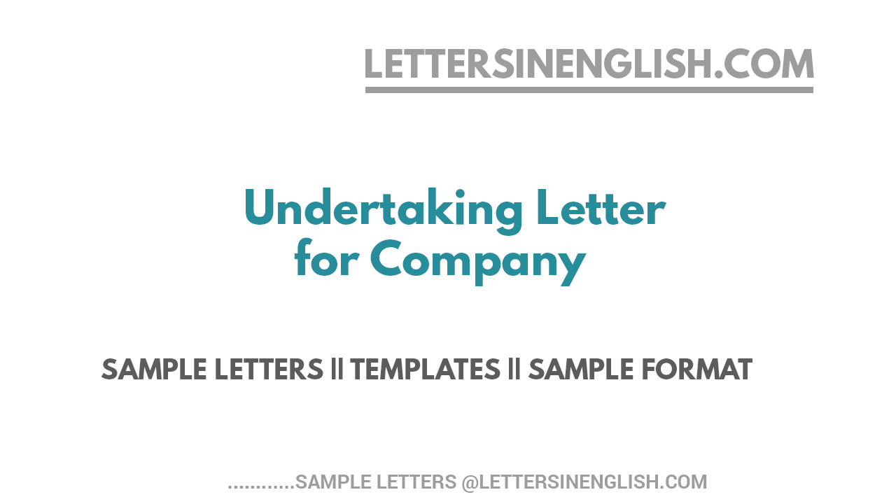 Undertaking Letter for company