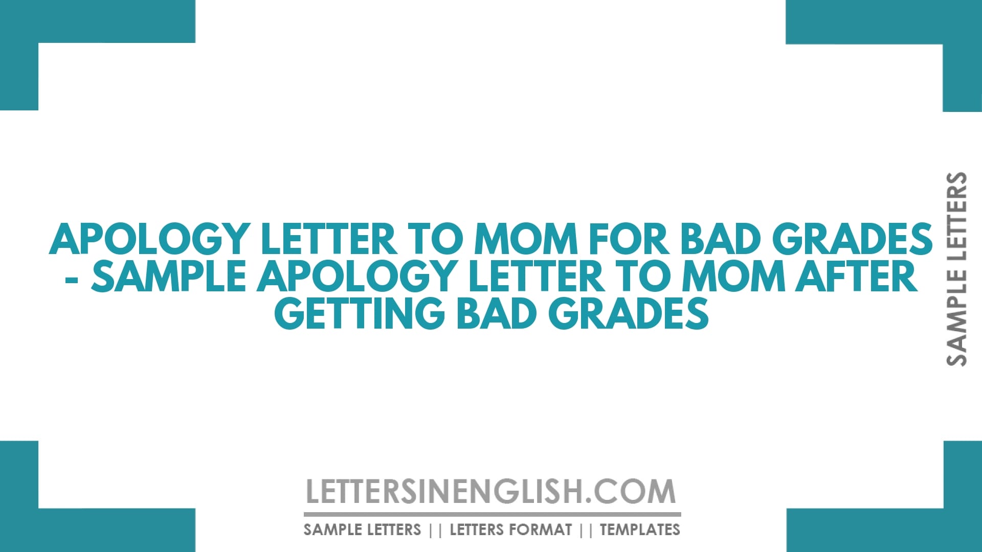 Apology Letter to Mom for Bad Grades – Sample Apology Letter to Mom after Getting Bad Grades