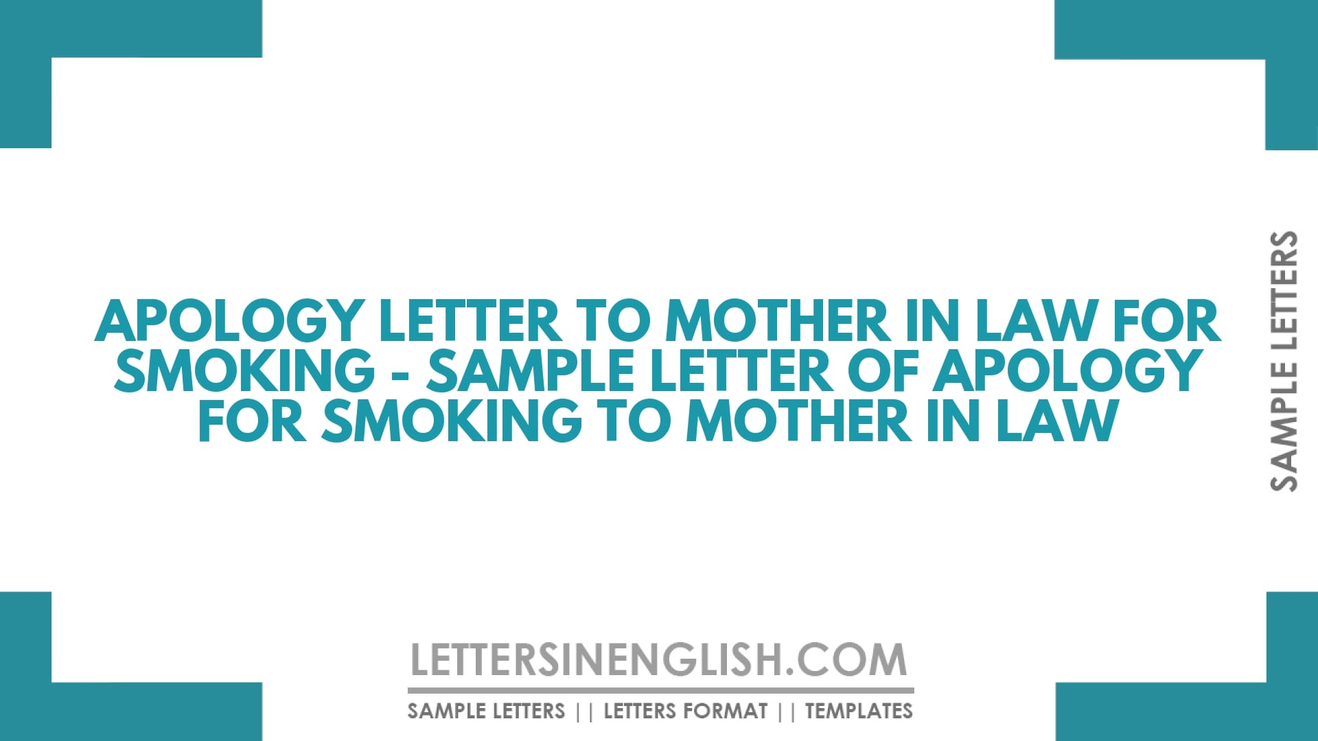 Apology Letter to Mother in Law for Smoking – Sample Letter of Apology for Smoking to Mother in Law