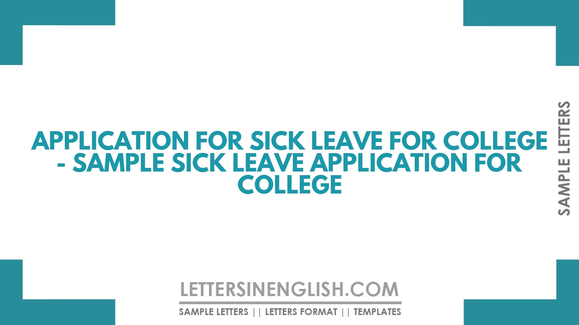Application for Sick Leave for College – Sample Sick Leave Application for College