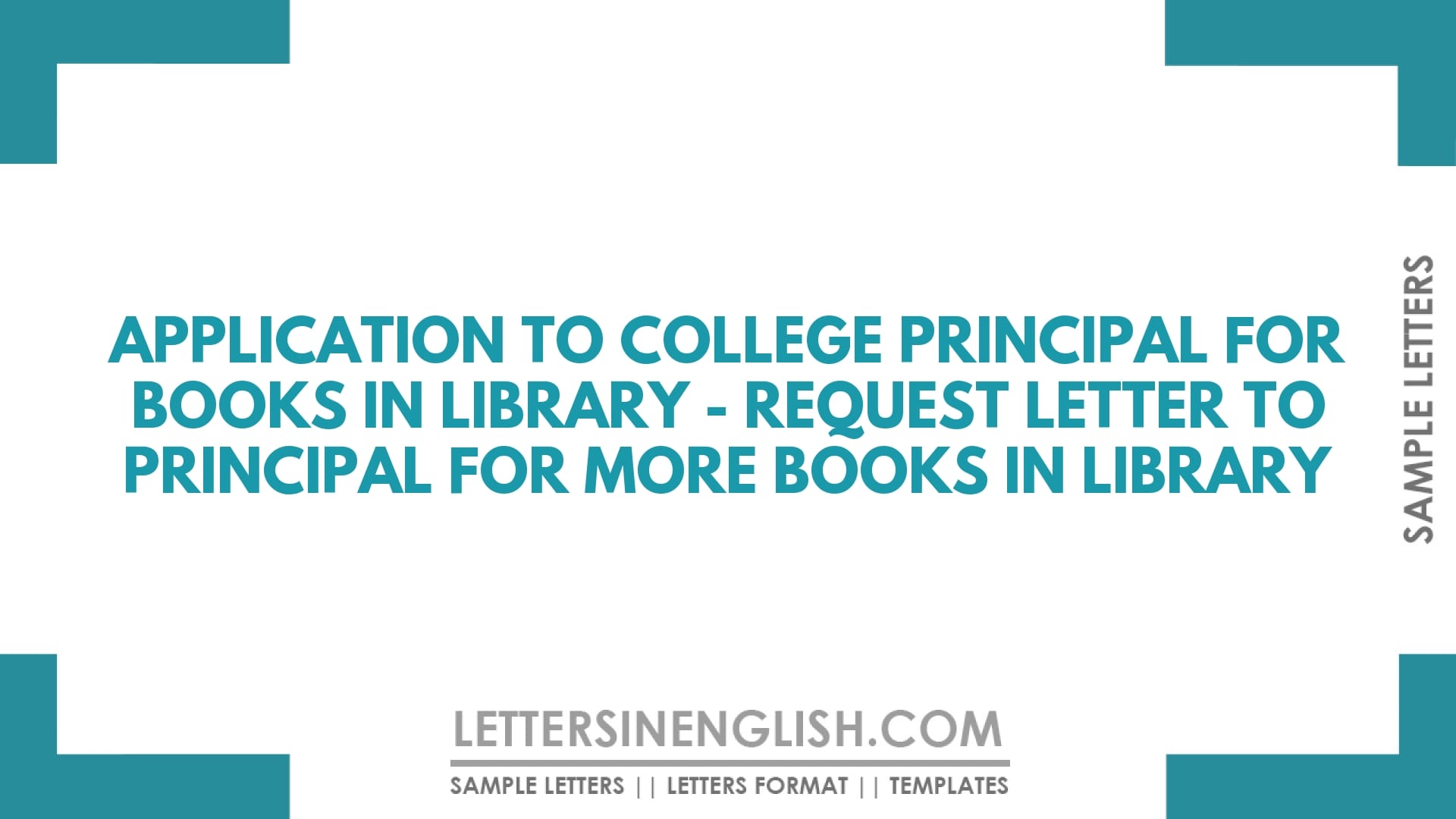 Application to College Principal for Books in Library – Request Letter to Principal for More Books in Library