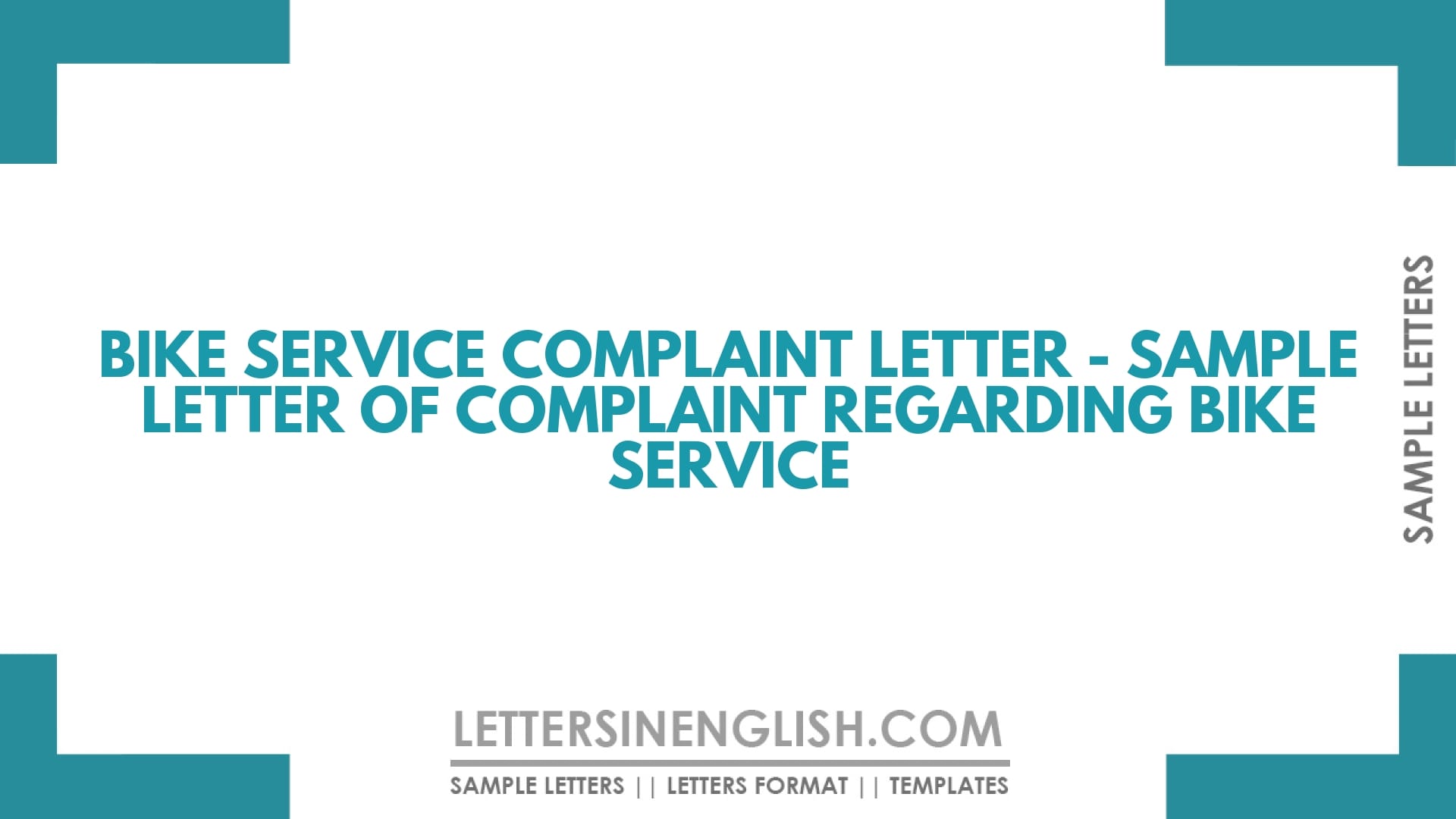 Bike Service Complaint Letter – Sample Letter of Complaint Regarding Bike Service