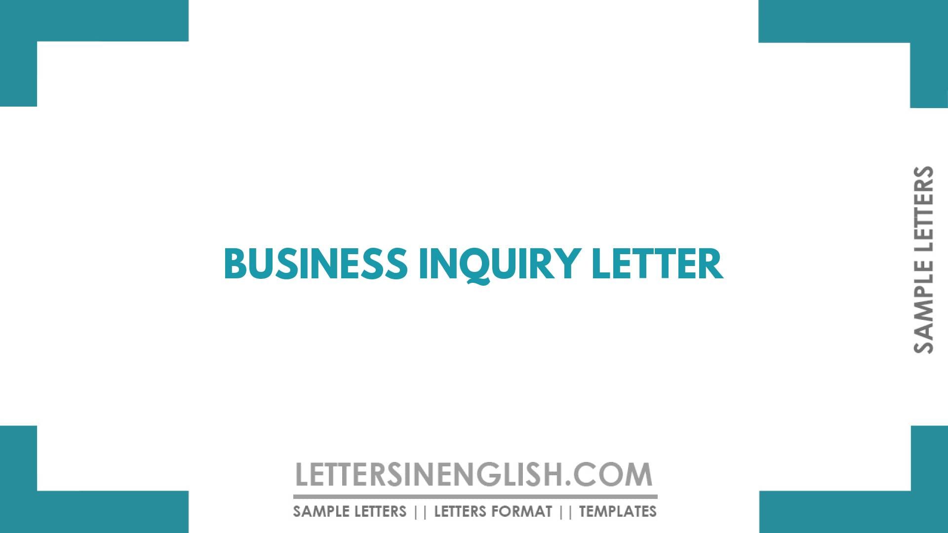 Business Inquiry Letter