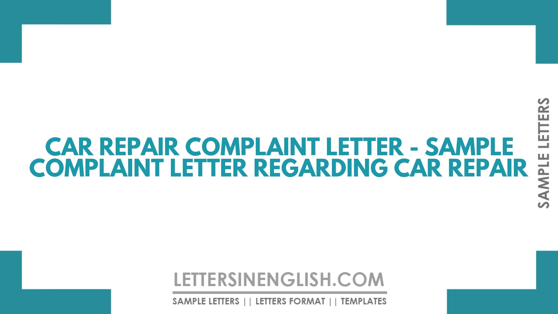 Car Repair Complaint Letter – Sample Complaint Letter Regarding Car Repair