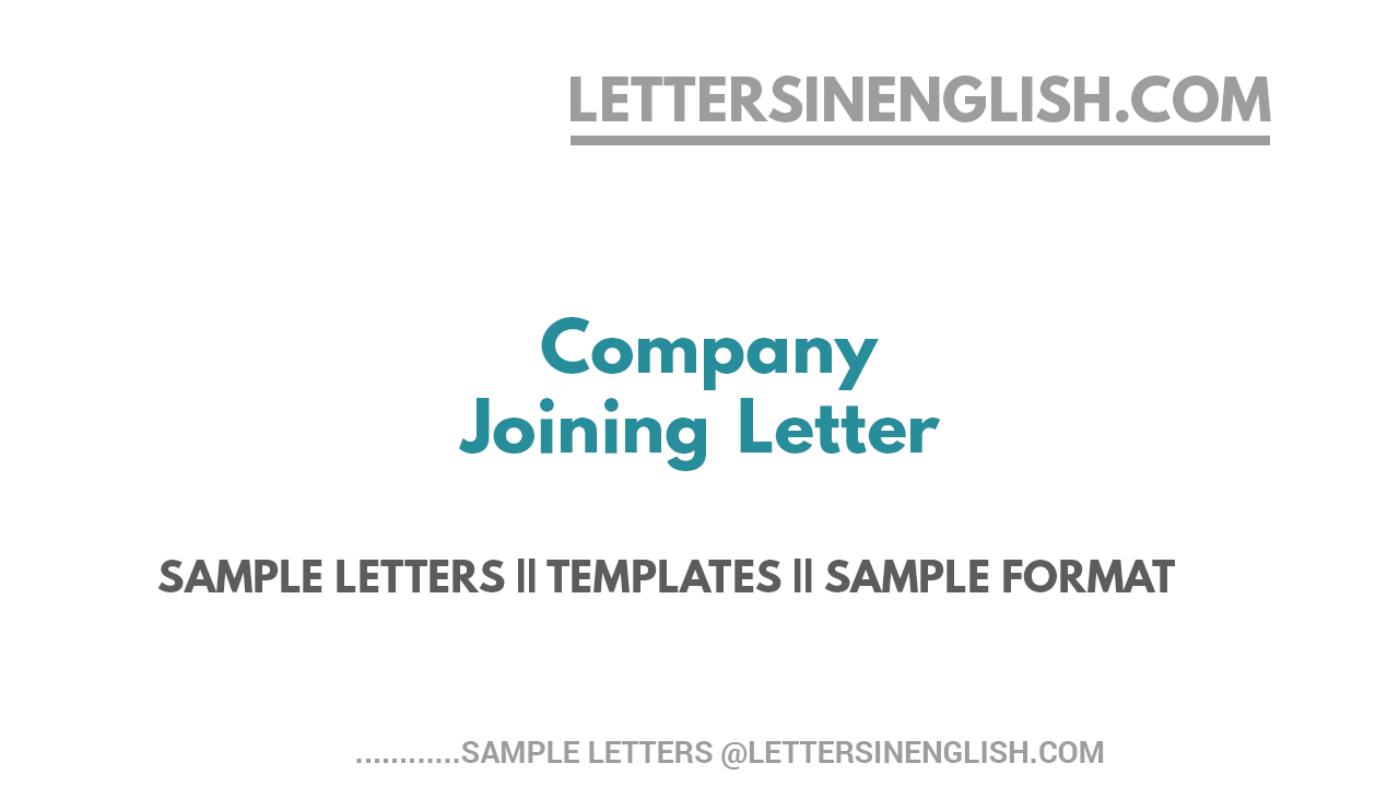 Company Joining Letter