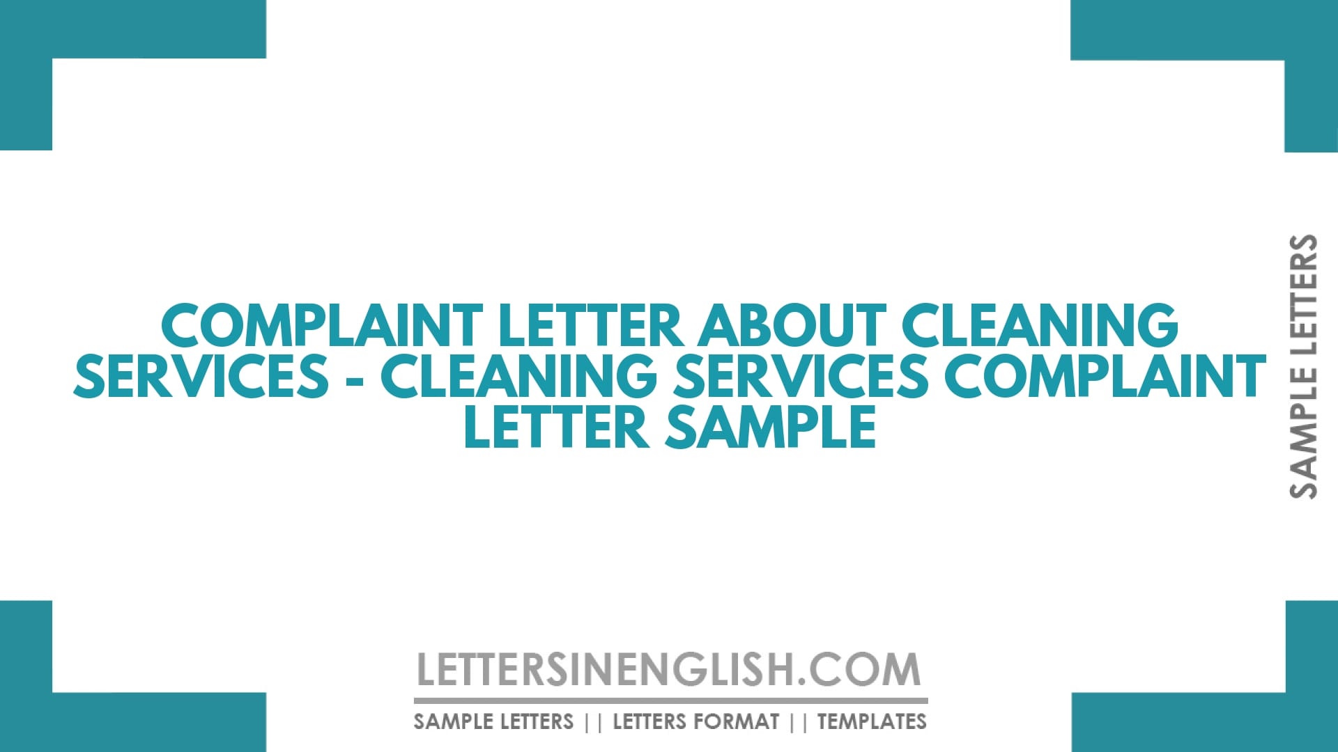 Complaint Letter About Cleaning Services – Cleaning Services Complaint Letter Sample