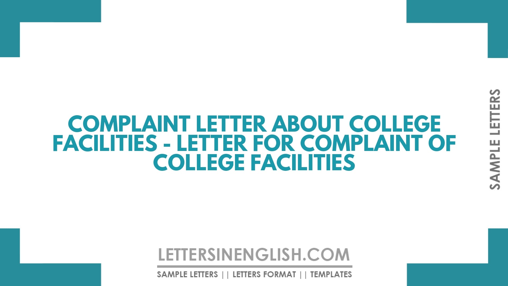 Complaint Letter About College Facilities – Letter For Complaint Of College Facilities