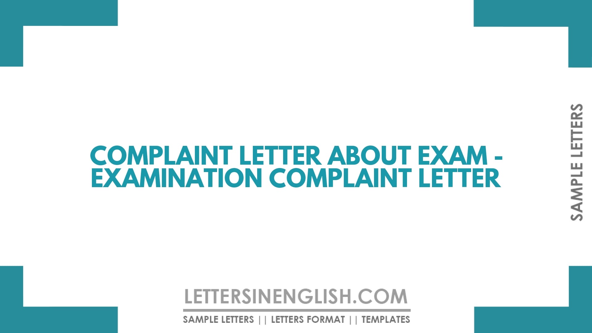 Complaint Letter About Exam – Examination Complaint Letter