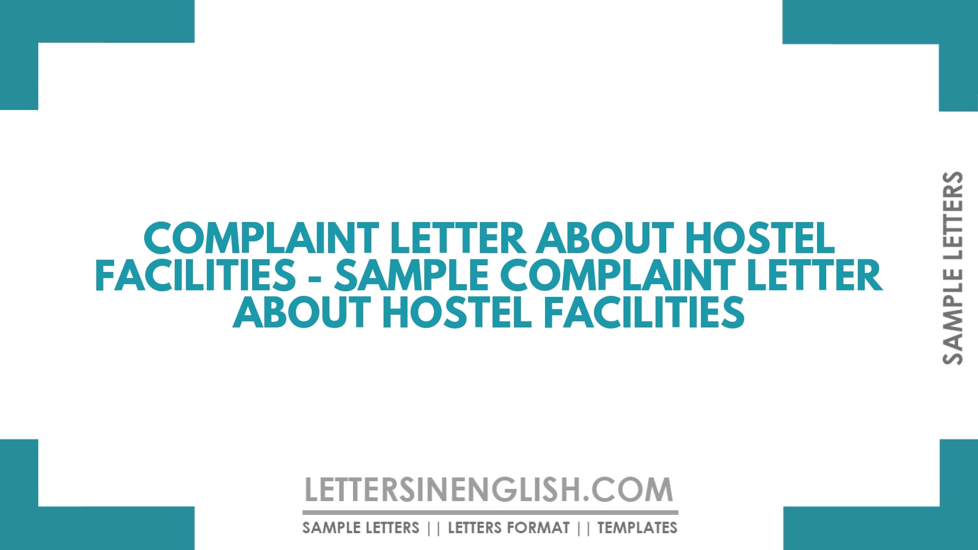 Complaint Letter About Hostel Facilities – Sample Complaint Letter About Hostel Facilities