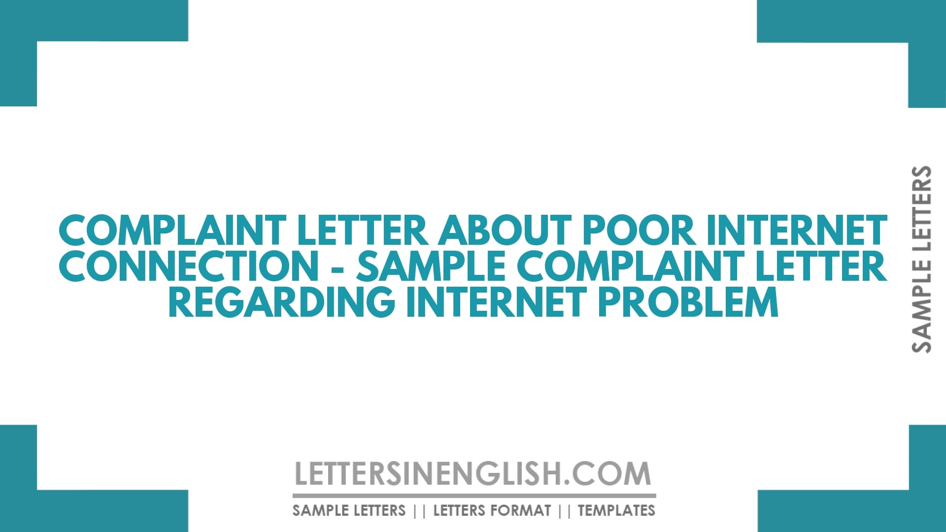 Complaint Letter About Poor Internet Connection – Sample Complaint Letter Regarding Internet problem