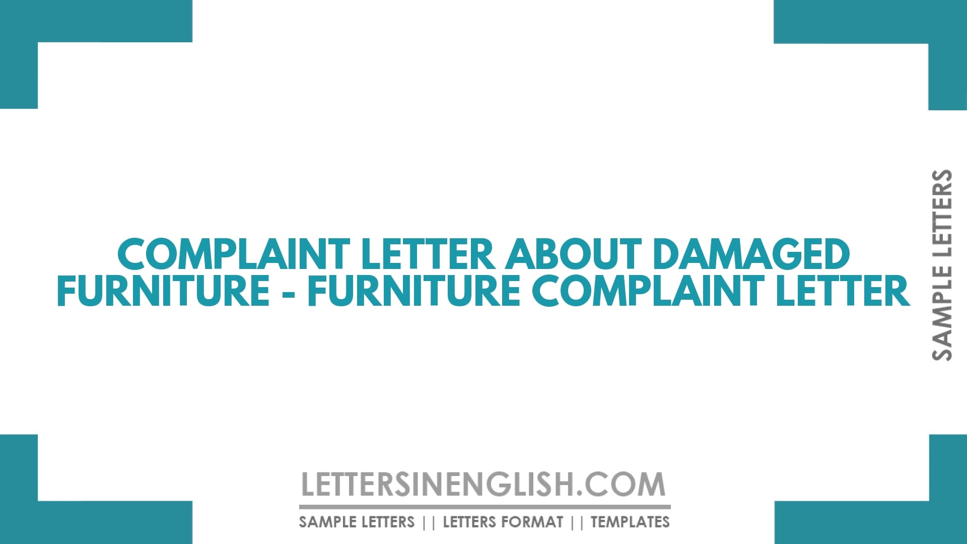 Complaint Letter About Damaged Furniture – Furniture Complaint Letter