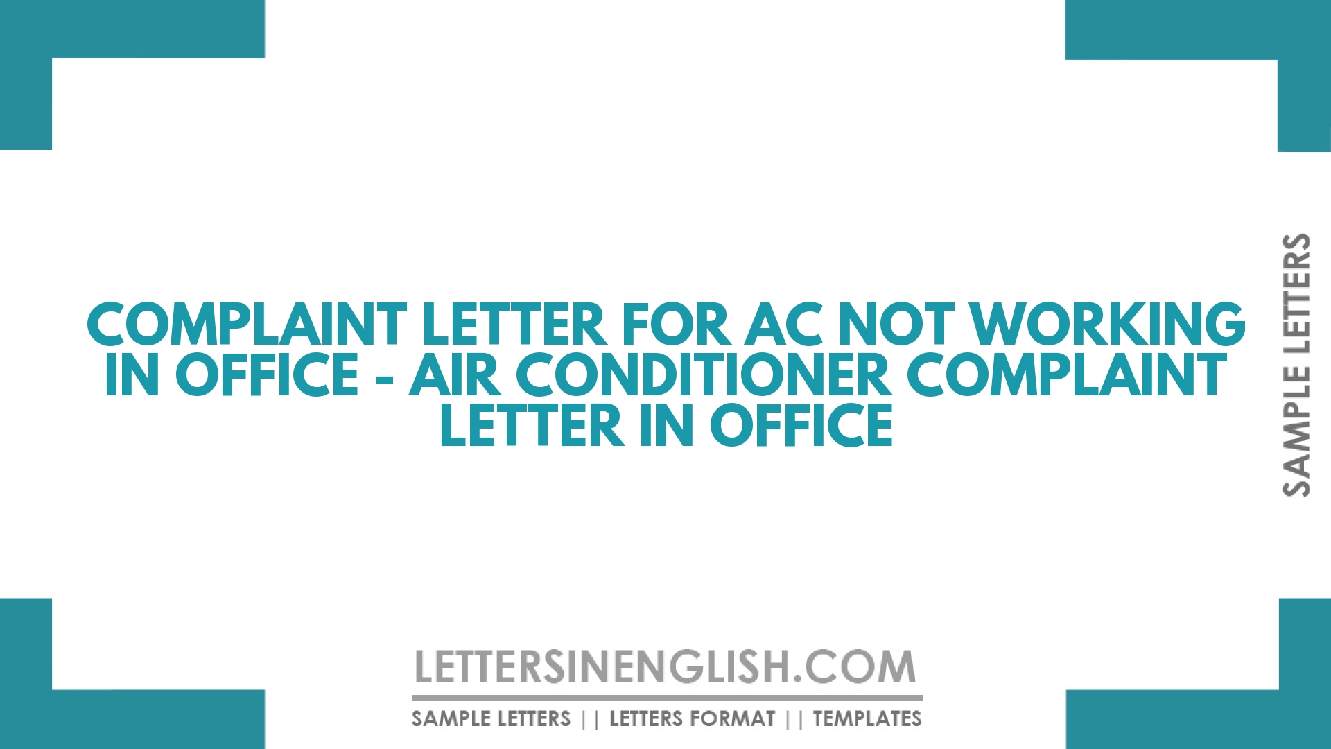 Complaint Letter for AC Not Working in Office – Air Conditioner Complaint Letter in Office