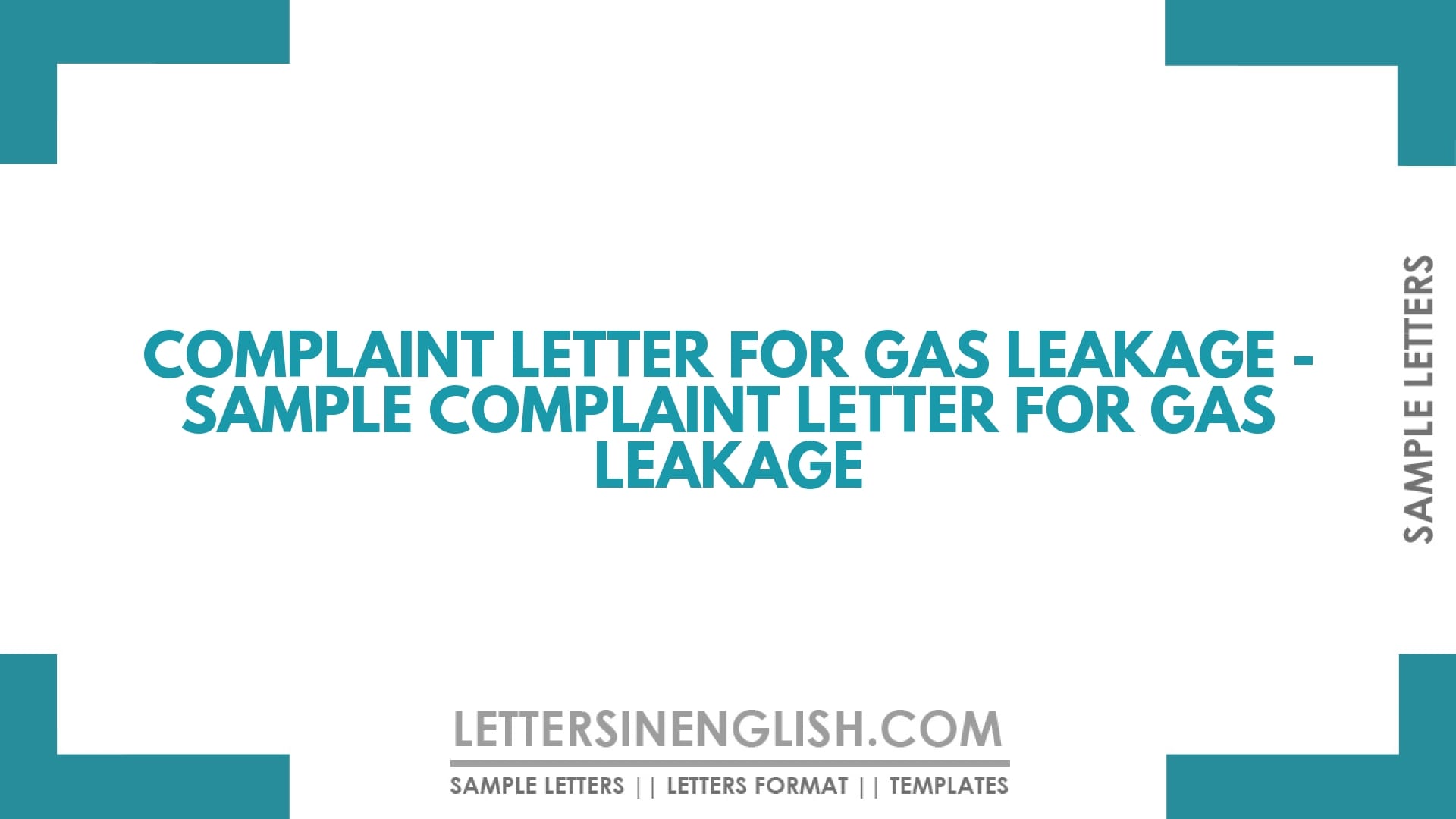 Complaint Letter for Gas Leakage – Sample Complaint Letter for Gas Leakage
