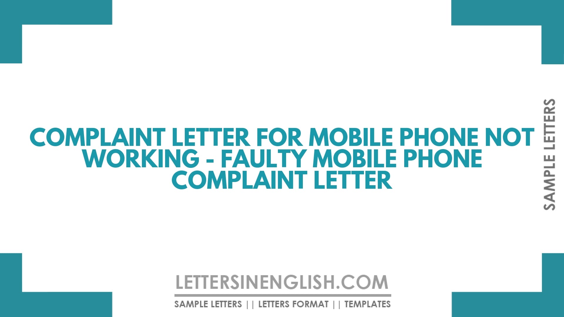 Complaint Letter For Mobile Phone Not Working – Faulty Mobile Phone Complaint Letter